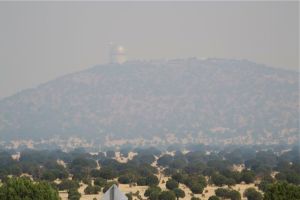 McDonald Observatory in the Ft. Davis fire smoke.