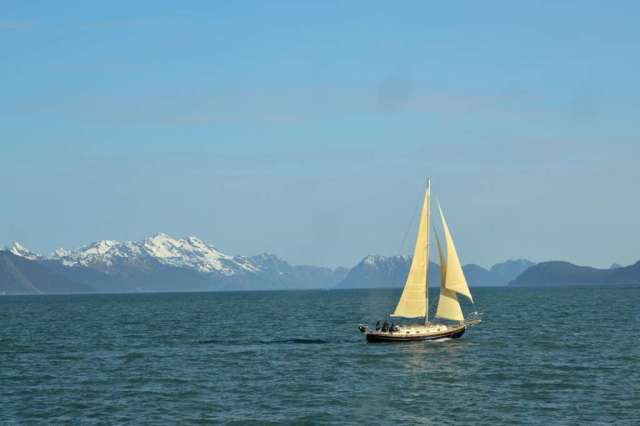 A Sailing Ship on Resurrection Bay at Seward, AK.