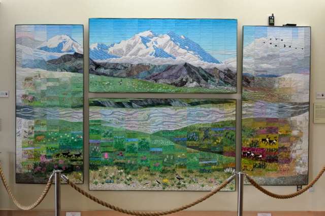 Quilted mural at Eilson Visitor Center