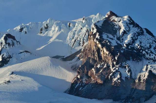 Mt. Hood in Oregon, up close, late afternoon. Mt. Hood in Oregon, up close, late afternoon.
