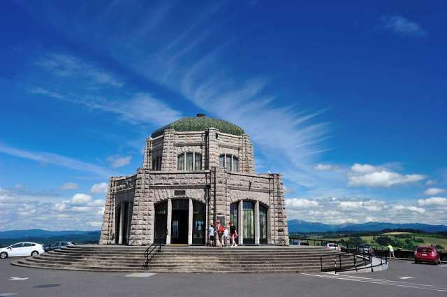 Vista House along U. S. Highway 30 in Oregon, overlooks the gorge. Vista House along U. S. Highway 30 in Oregon, overlooks the gorge.
