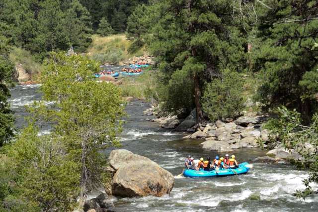 Rafting on the Poudre river in Colorado