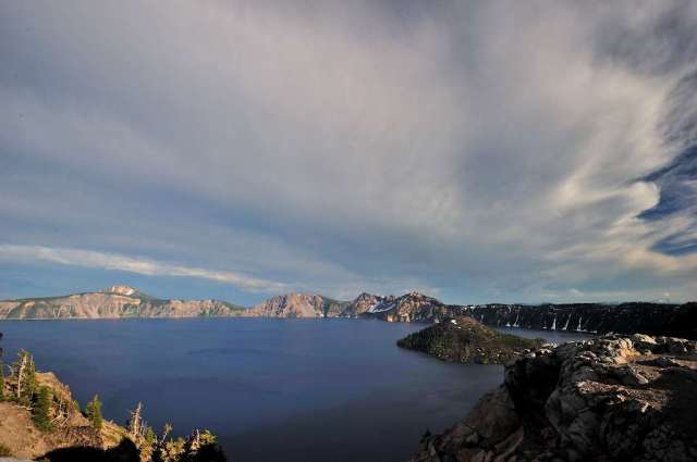 Crater Lake, Oregon on our second visit, more sun